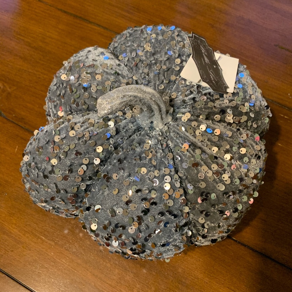 NWT Bella Lux Grey Velvet sequin Disco Shiny Pumpkin